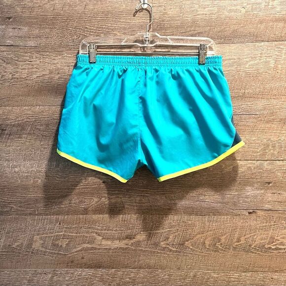 Nike Athletic Training Tempo Green/Yellow Lined/Brief Running Shorts Sz M - Picture 2 of 4